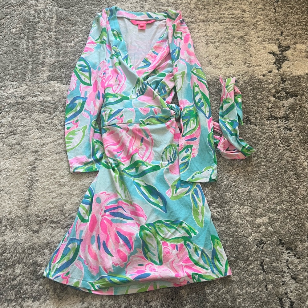 lilly pulitzer roca faux wrap dress/jumpsuit